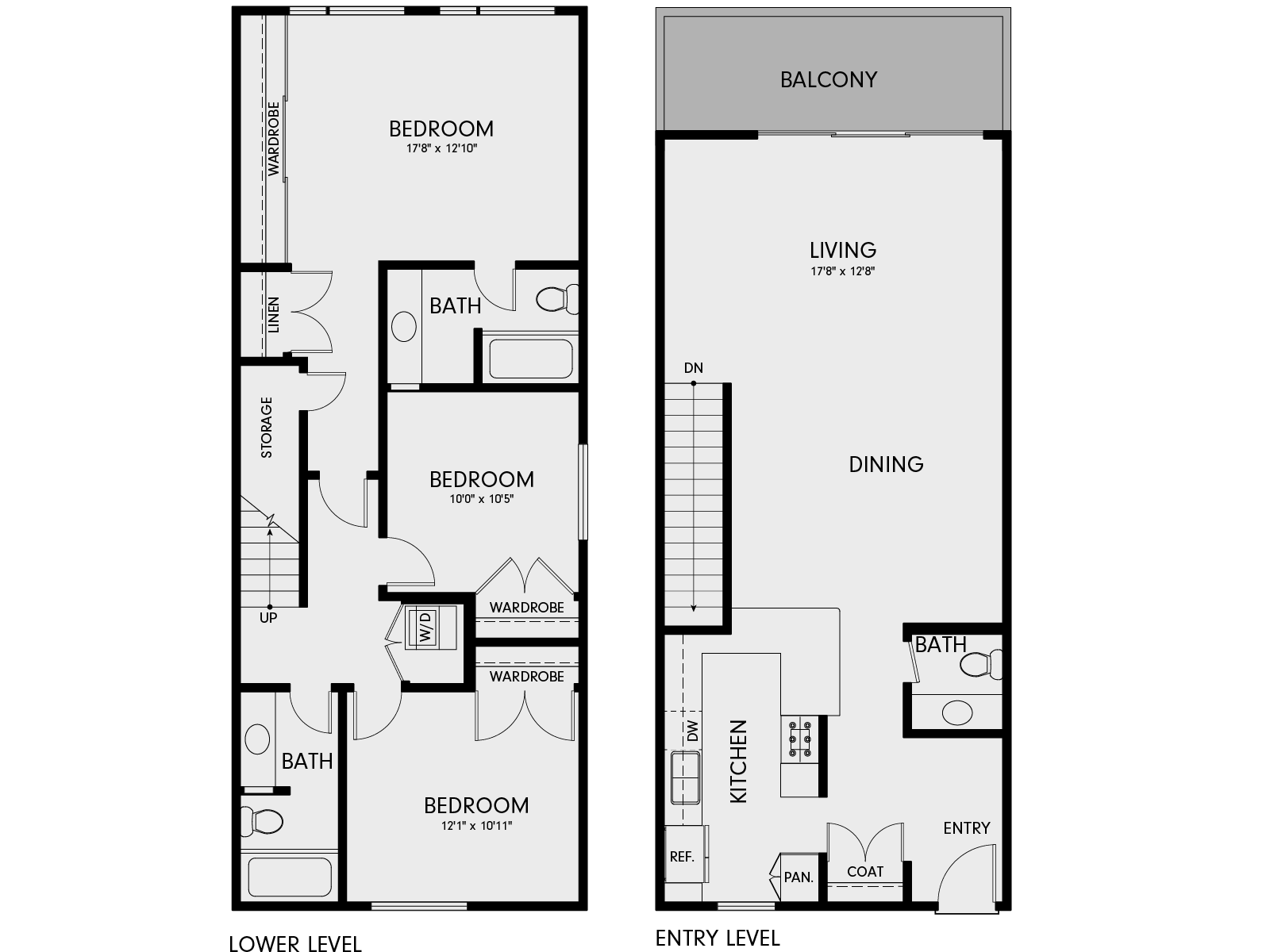 Floor plan layout diagram for 2D1
